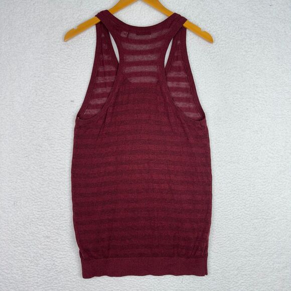 Moda International Sweater Top Y2K Sleeveless Sz L Maroon Cashmere Blend Retro - Picture 4 of 9
